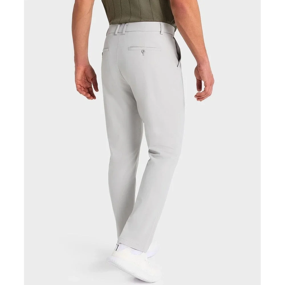 SNOWTEN Mens Golf Pants Silver Grey Stretch Performance Trousers 36W x 32L NEW